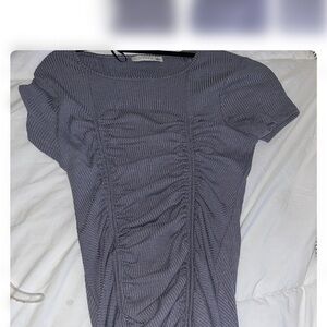 Gray Ruched Short Sleeve dress